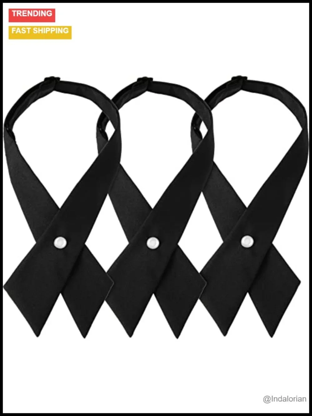 3 Pack Adjustable Criss Cross Bow Tie Polyester Uniform Accessory